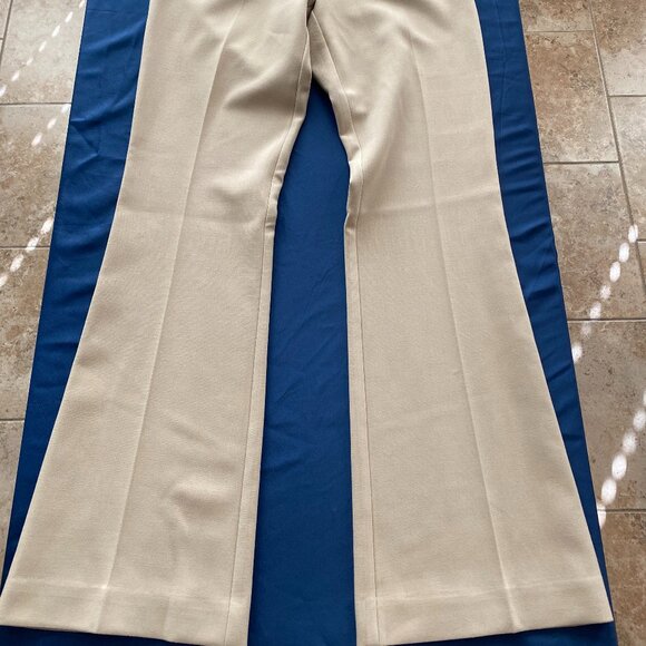 Trina Turk Womens Tan Chevron Flat Front Side Zip Wide Leg Pants Sz 0 - Picture 5 of 8